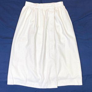 Vintage Winter Wool Skirt Midi Knee Length White Dressy Wear HABERDASHER U.S.A.